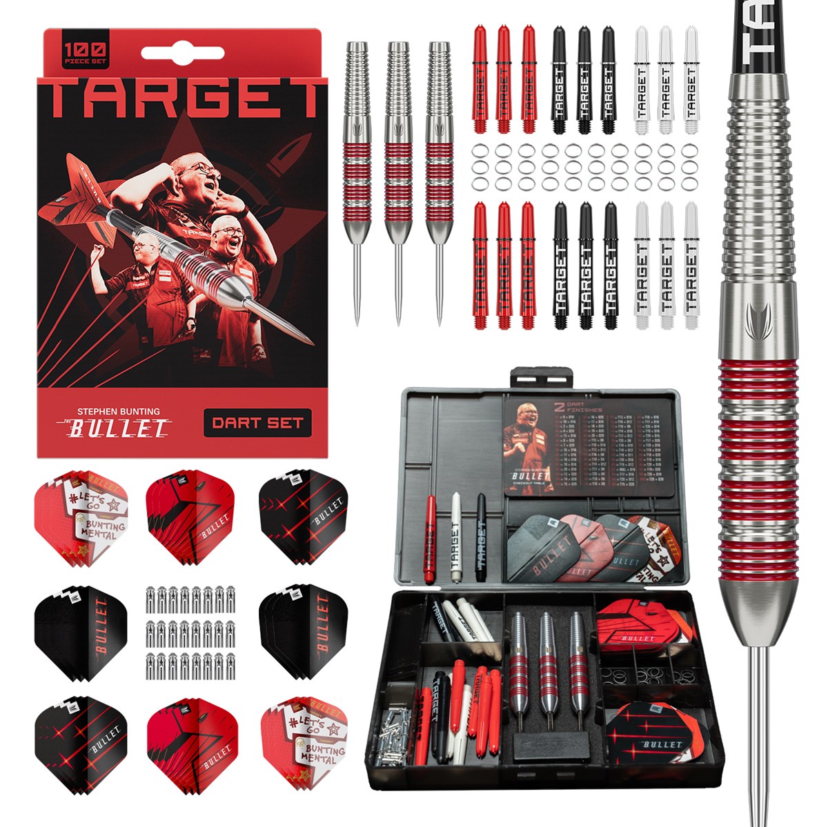 Target Darts Stephen Bunting 100 Piece Brass Dart Set