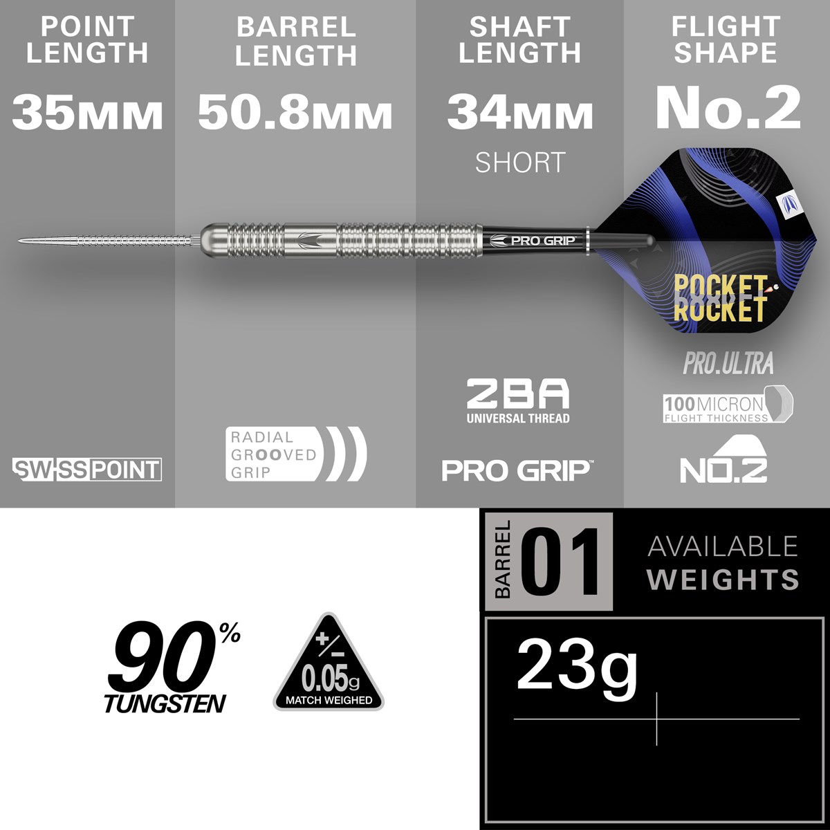 Target Darts Justin Hood 90% Tungsten SP Steel Tip Darts 23 grams