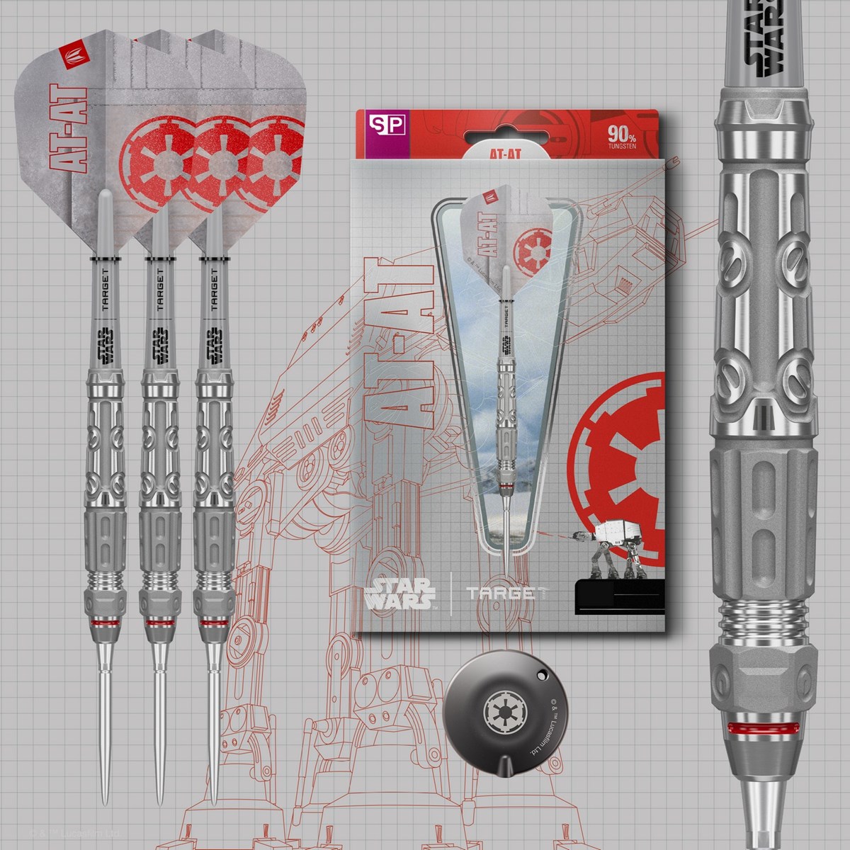 Target Darts Star Wars AT-AT 90% SP Steel Tip Darts 25 grams