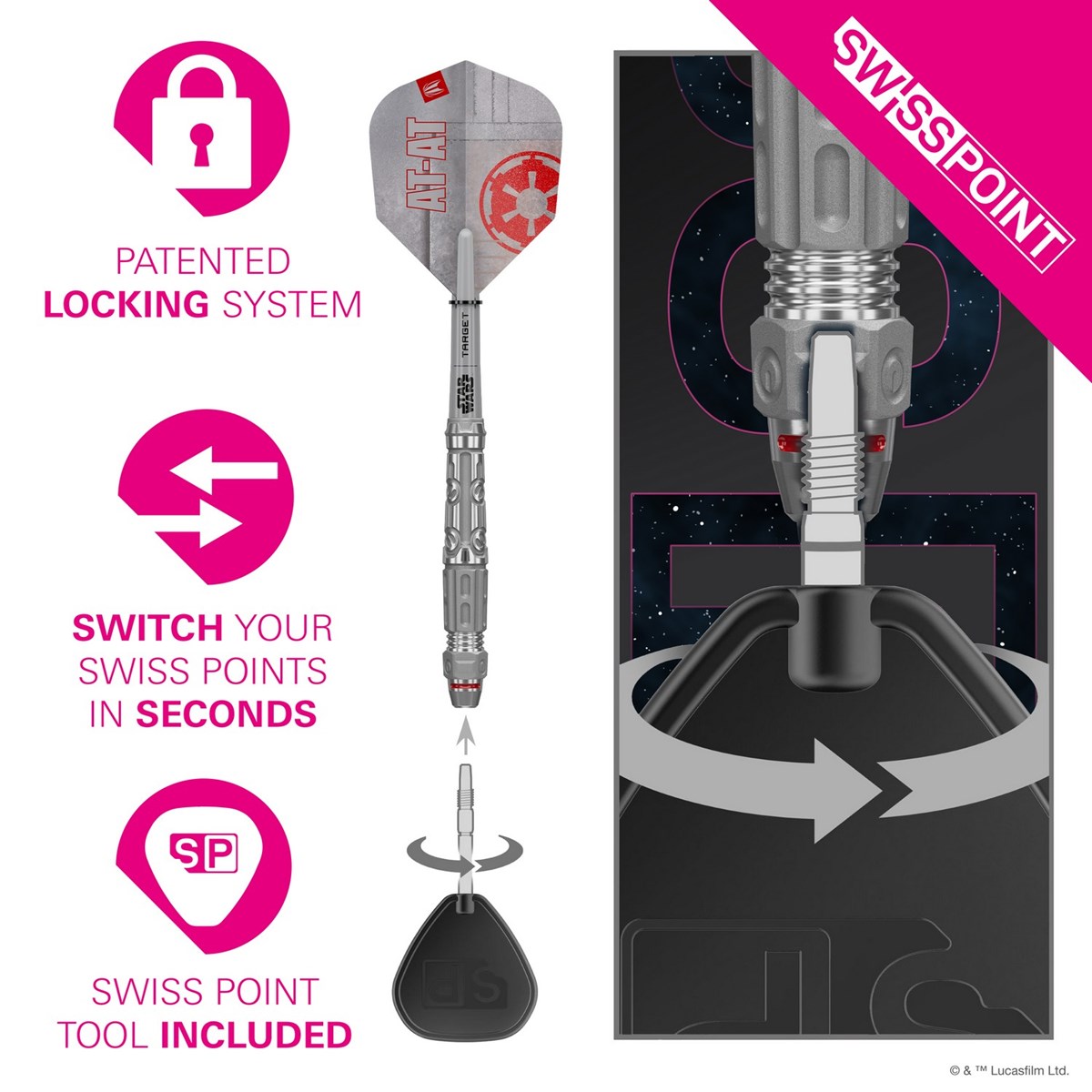 Target Darts Star Wars AT-AT 90% SP Steel Tip Darts 25 grams