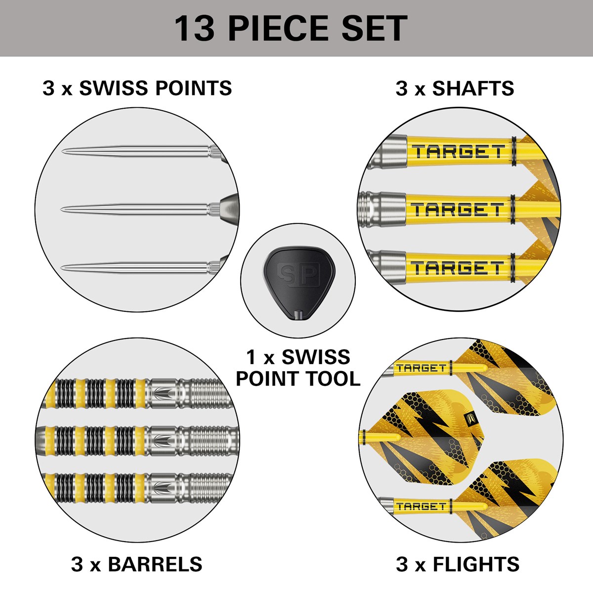 Target Buzz SP01 90% Swiss Point Steel Tip Darts 28 grams