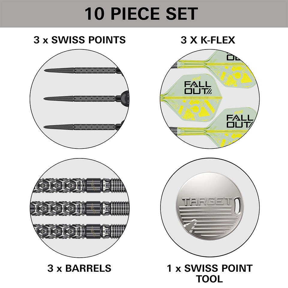 Target Darts Luke Littler Nuke Fallout 90% Tungsten SP Steel Tip Darts 24 grams