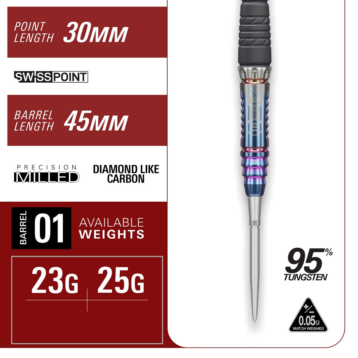 Target The Rising Sun G10 95% SP Steel Tip Darts 23 grams