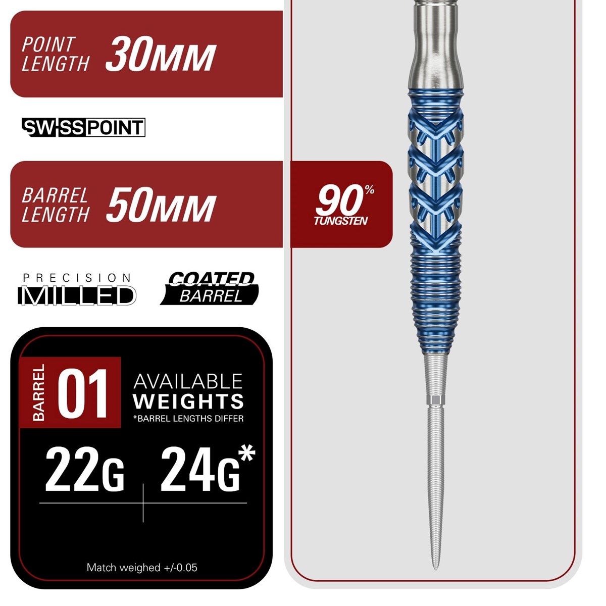Target Sereno G3 90% SP Steel Tip Darts 24 grams
