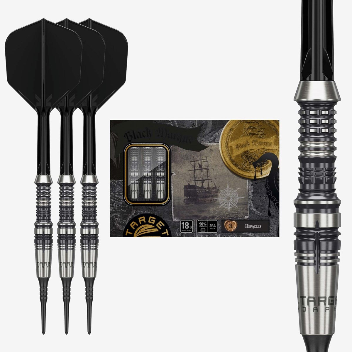 Target Black Marque Heracles 90% Soft Tip Darts 18 grams