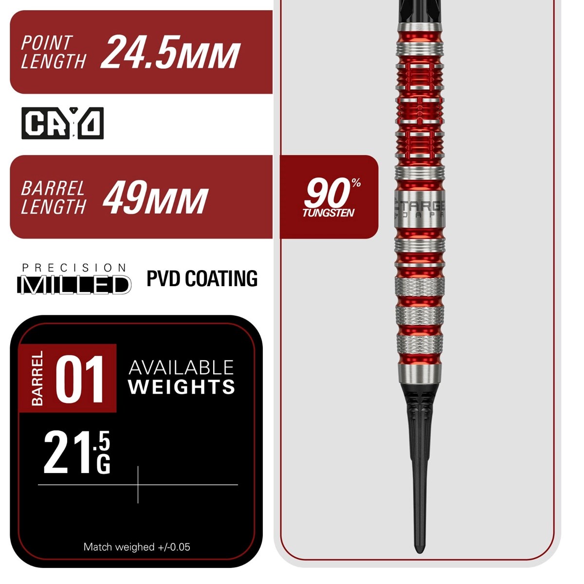 Target Black Marque Spinel 90% Soft Tip Darts 21.5 grams