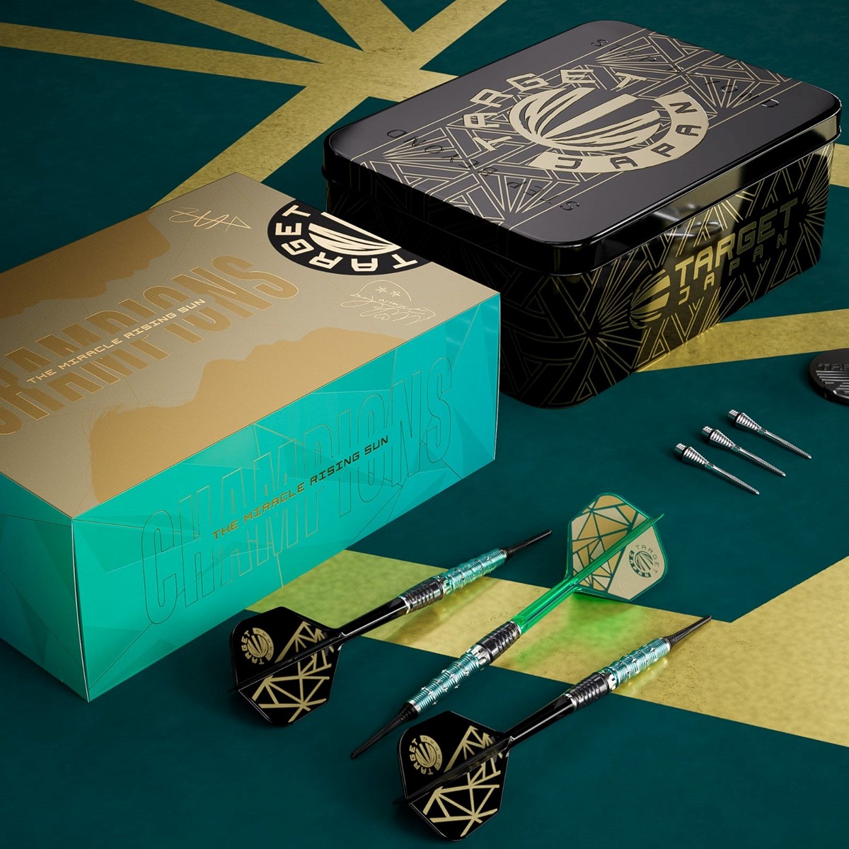 Target The Miracle Rising Sun Limited Edition Champions Set 95% Soft Tip Darts 21.5 grams
