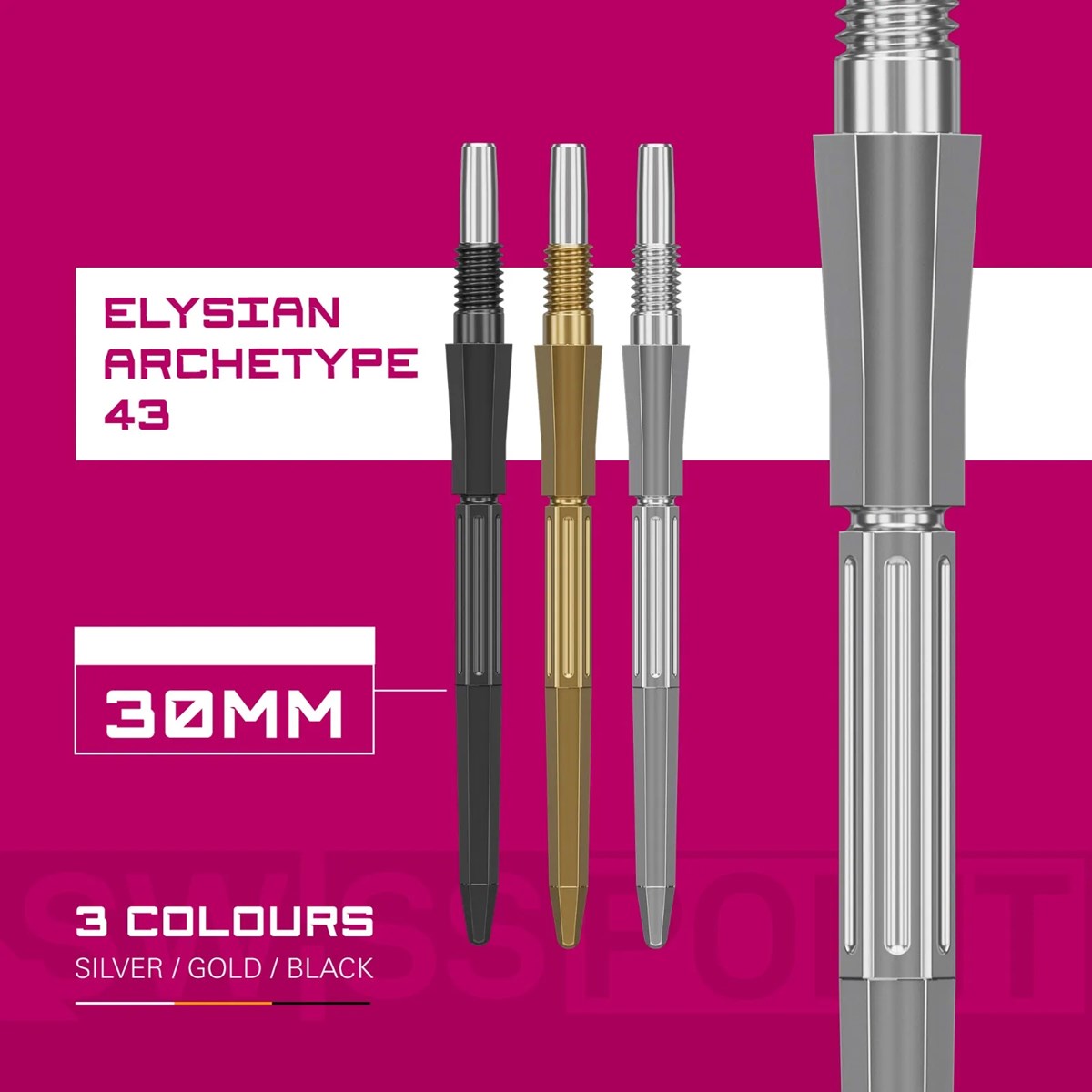 Target Darts Elysian Archetype 43 Swiss Point - Silver 30mm