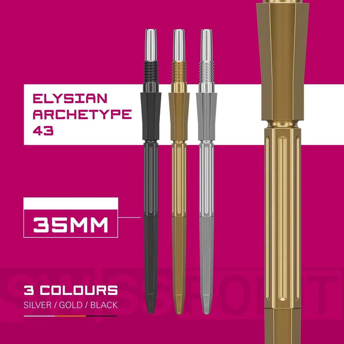 Target Darts Elysian Archetype 43 Swiss Point - Gold (35mm)