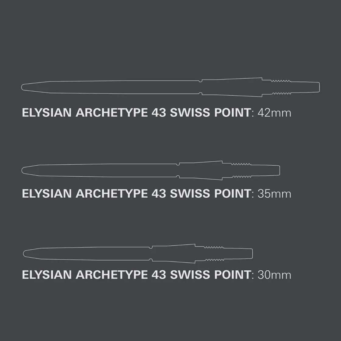 Target Darts Elysian Archetype 43 Swiss Point - Black 30mm