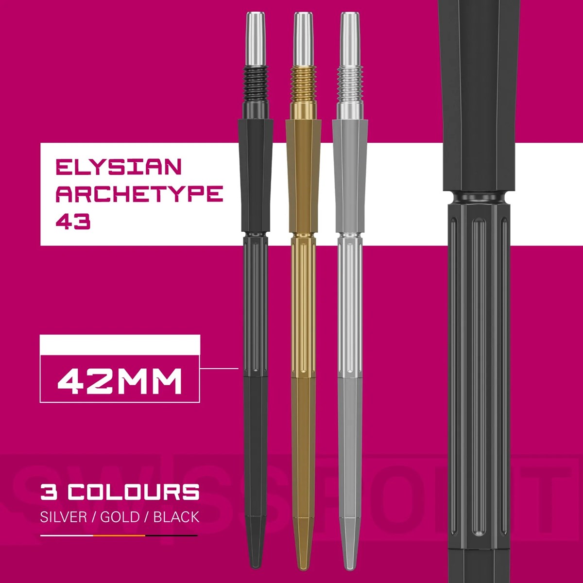 Target Darts Elysian Archetype 43 Swiss Point - Black (42mm)