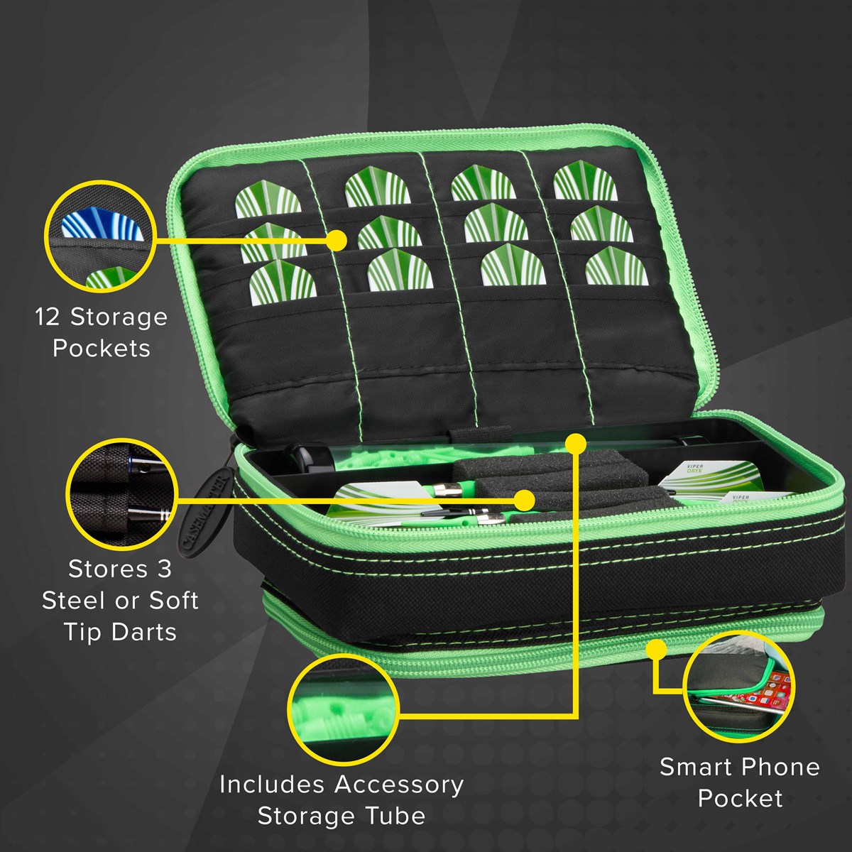 GLD Casemaster Plazma Plus Dart Case - Green