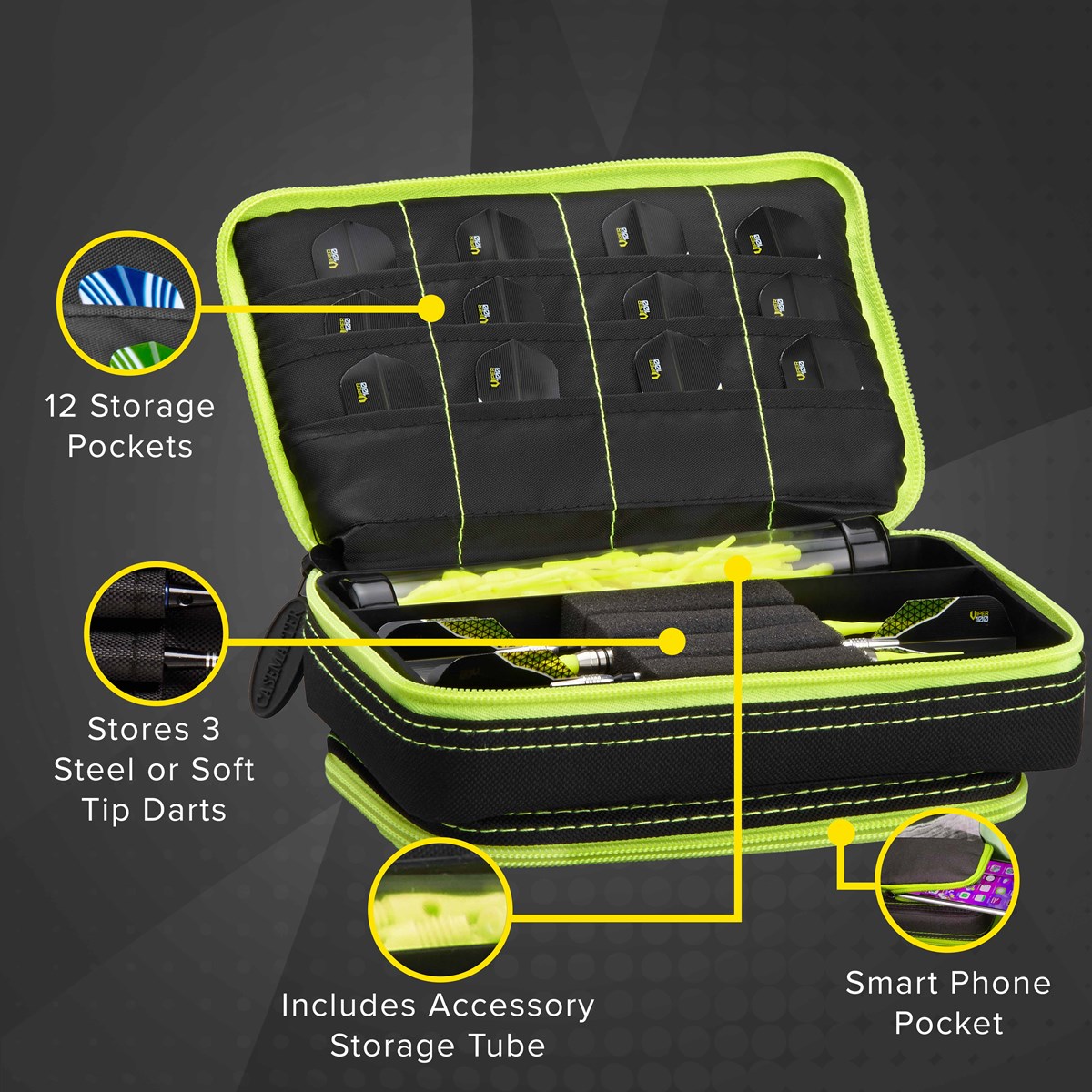 GLD Casemaster Plazma Plus Dart Case - Yellow