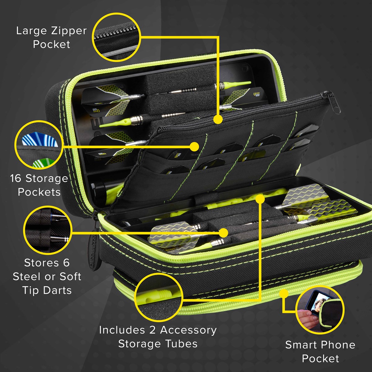 GLD Casemaster Plazma Pro Dart Case - Yellow