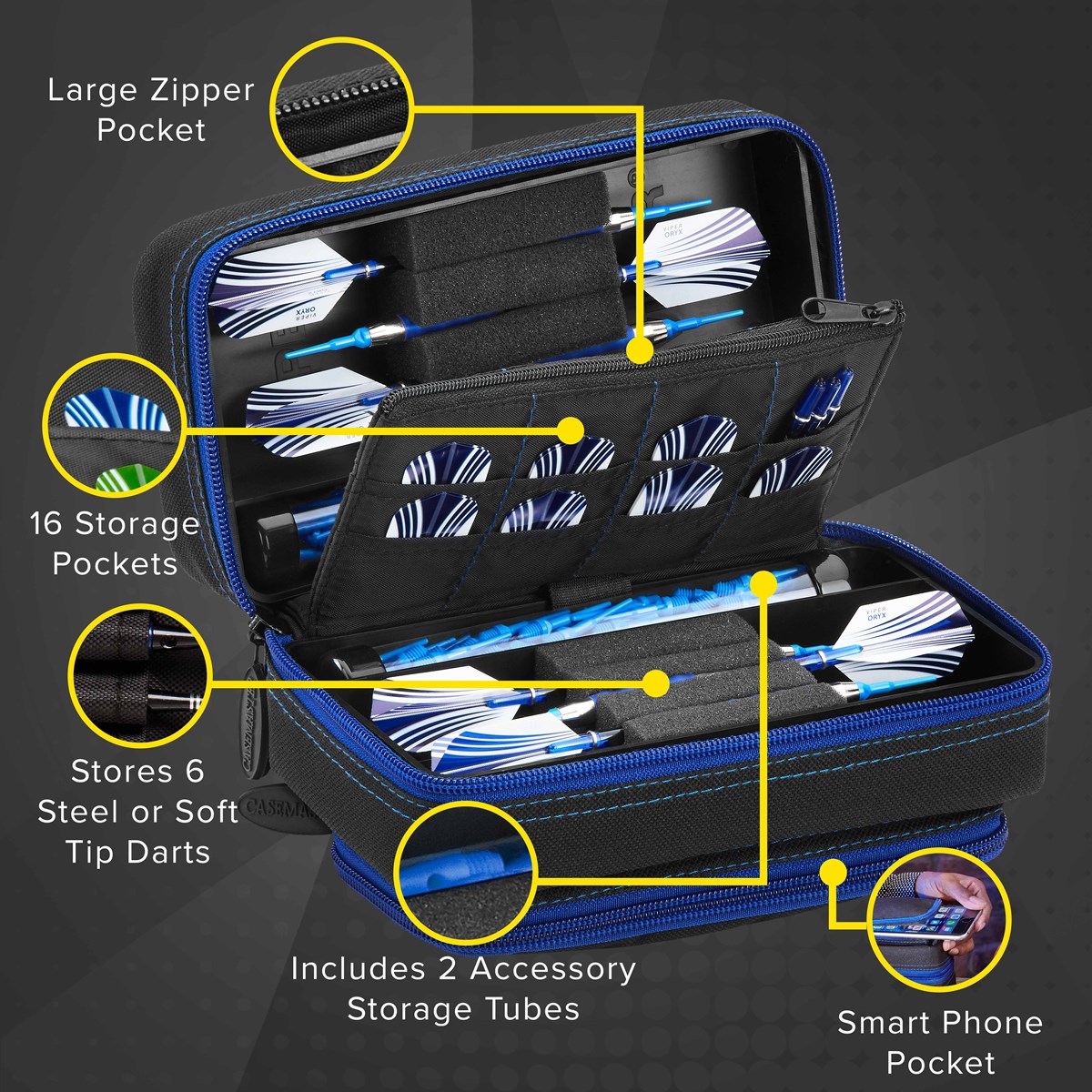 GLD Casemaster Plazma Pro Dart Case - Sapphire