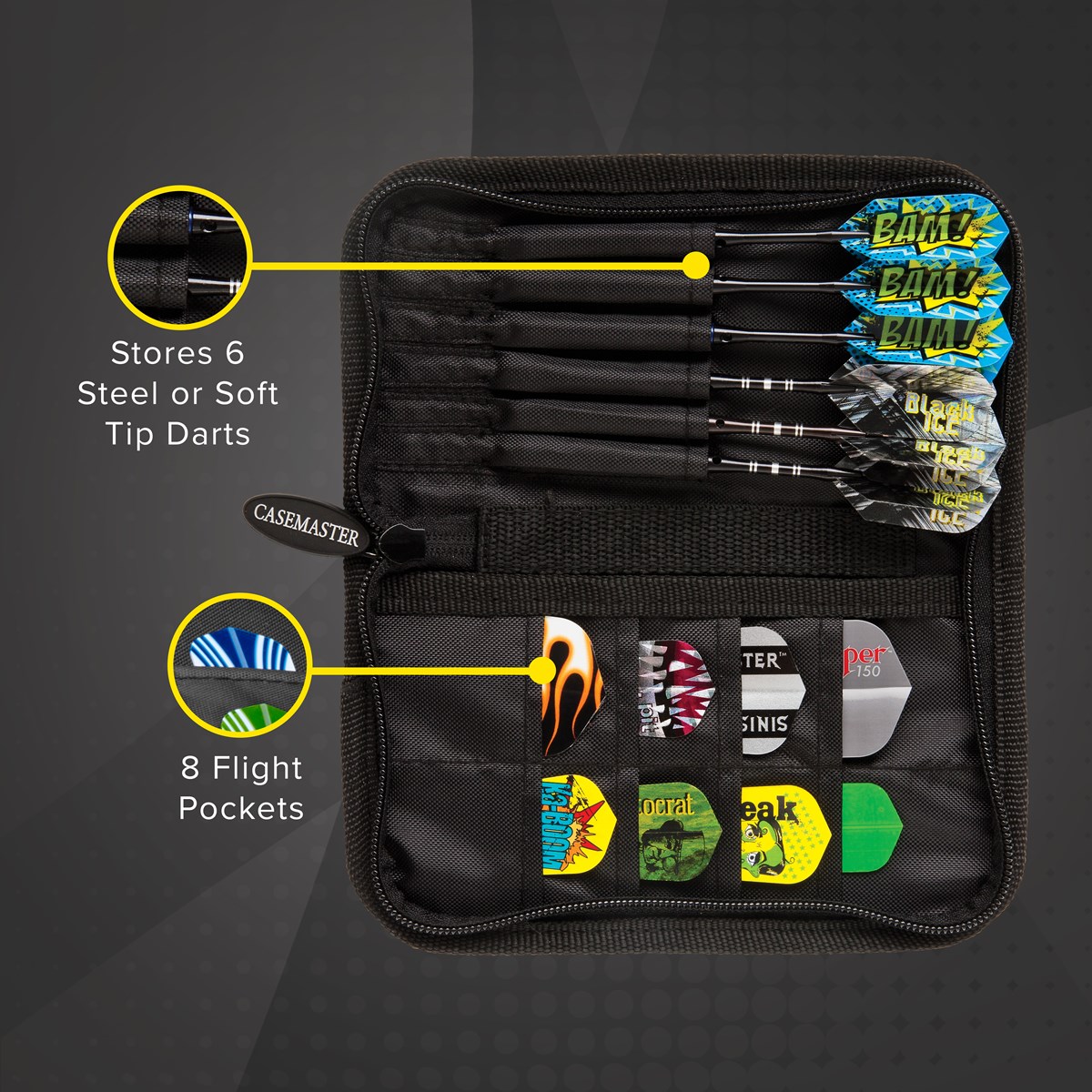 GLD Casemaster Deluxe Dart Case - Black
