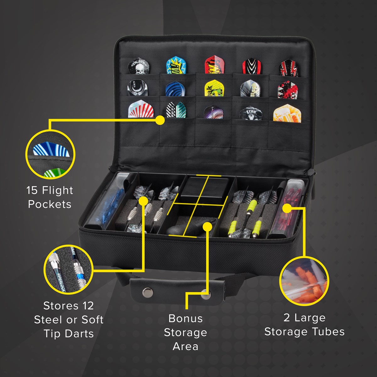 GLD Casemaster Classic Dart Case - Black