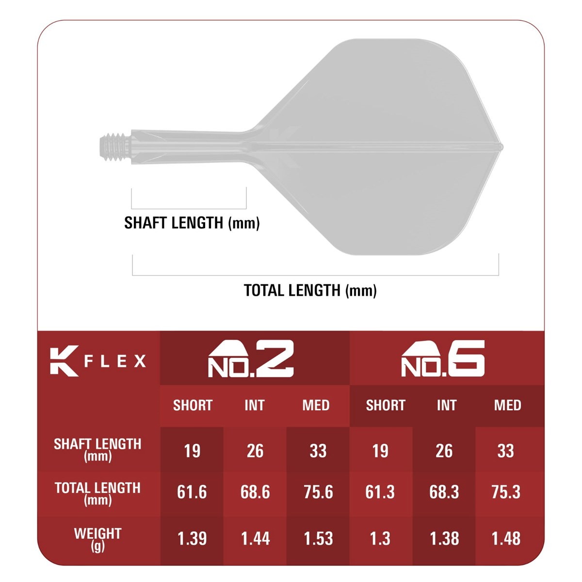 Target K-Flex System - No. 2 Flight / Medium Shaft (33mm) - Endeavour